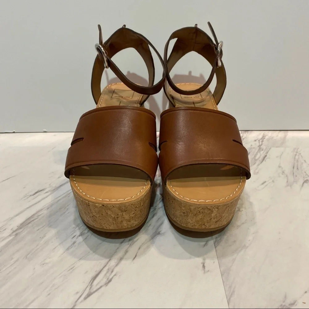 Dolce Vita Cork Linda Brown Platform Sandals